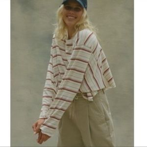 Urban Outfitters BDG Nyssa Oversized Long Sleeve Crop Top Tee, NWT, Medium